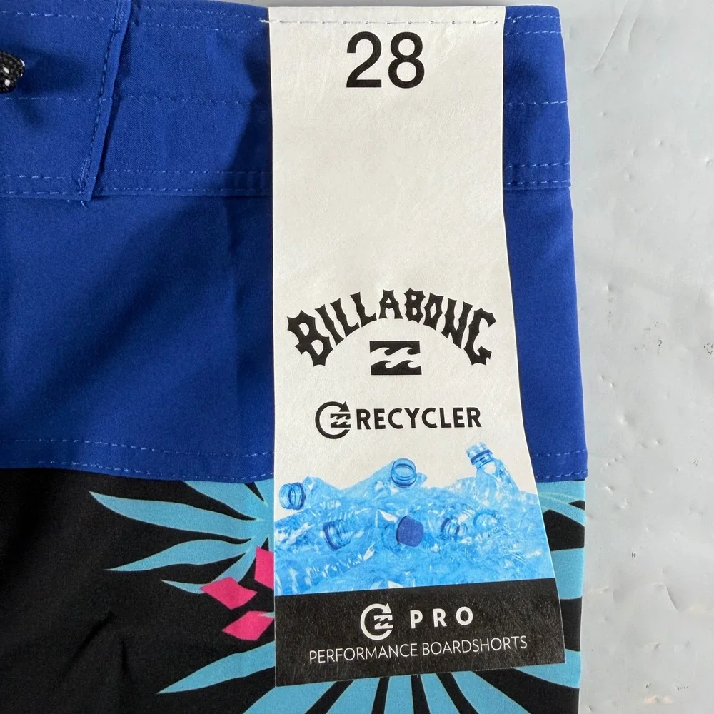 Billabong Tribong Pro Boardshorts Size 28 Blue Floral Swim Trunks ABBBS00171